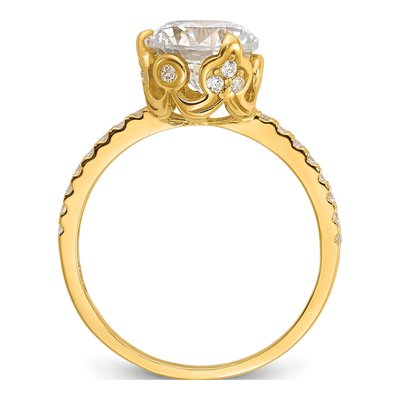10K Yellow Gold CZ Engagement Ring – view 3