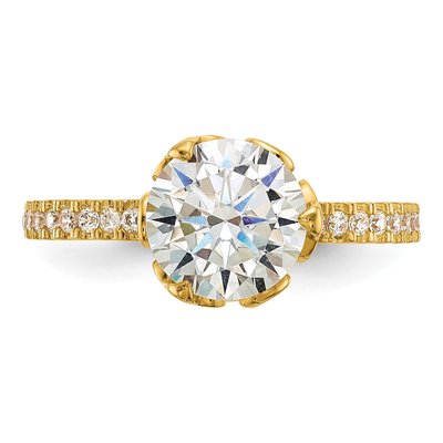 10K Yellow Gold CZ Engagement Ring – view 5