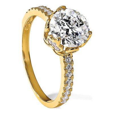 10K Yellow Gold CZ Engagement Ring – view 8