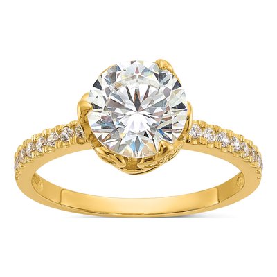 10K Yellow Gold CZ Engagement Ring