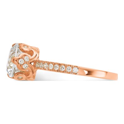 10K Rose Gold CZ Tiara Engagement Ring – view 4