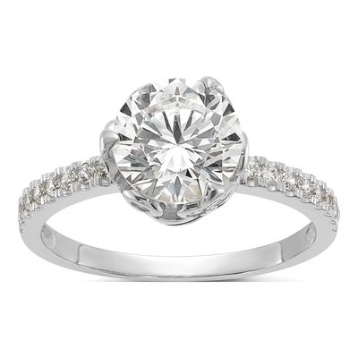 10K White Gold CZ Engagement Ring