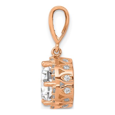 10K Rose Gold CZ Tiara Collection Pendant – view 3