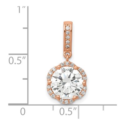 10K Rose Gold CZ Tiara Collection Pendant – view 4