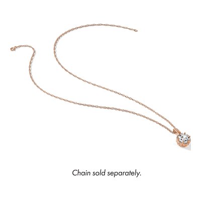 10K Rose Gold CZ Tiara Collection Pendant – view 5