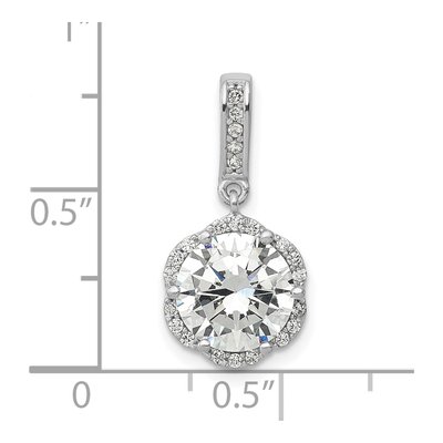 10K White Gold CZ Tiara Collection Pendant – view 3