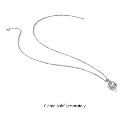 10K White Gold CZ Tiara Collection Pendant – view 4
