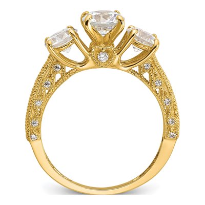 10K Yellow Gold CZ 3-Stone Ring – view 3