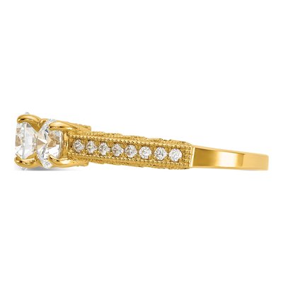10K Yellow Gold CZ 3-Stone Ring – view 4