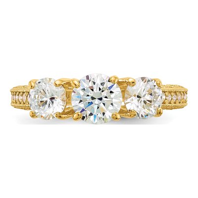 10K Yellow Gold CZ 3-Stone Ring – view 5
