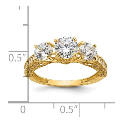 10K Yellow Gold CZ 3-Stone Ring – view 6