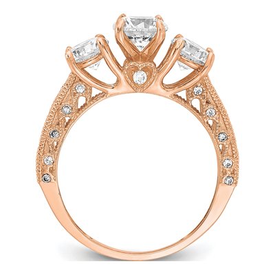 10K Rose Gold CZ 3-Stone Ring – view 3