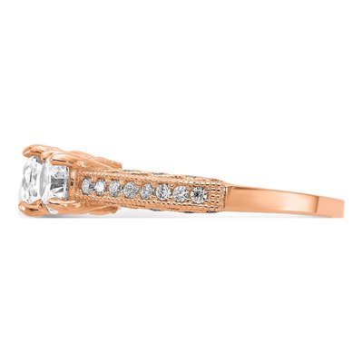10K Rose Gold CZ 3-Stone Ring – view 4