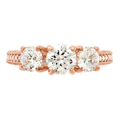 10K Rose Gold CZ 3-Stone Ring – view 5