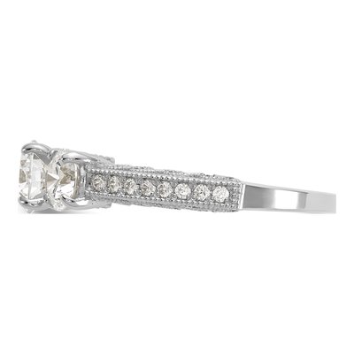 10K White Gold CZ 3-Stone Ring – view 4