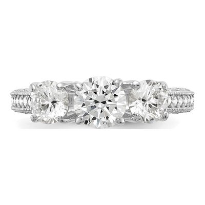 10K White Gold CZ 3-Stone Ring – view 5