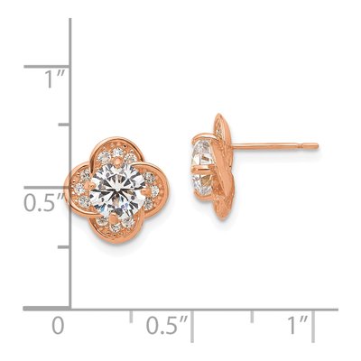 10K Rose Gold 6mm Round CZ Stud Earrings – view 5
