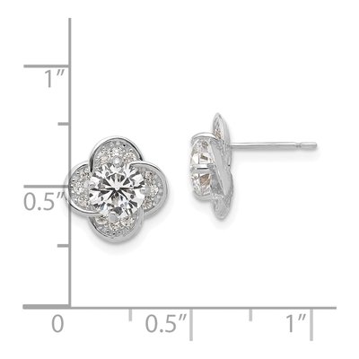 10K White Gold 6mm Round CZ Stud Earrings – view 5