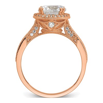 10K Rose Gold CZ Engagement Ring – view 3