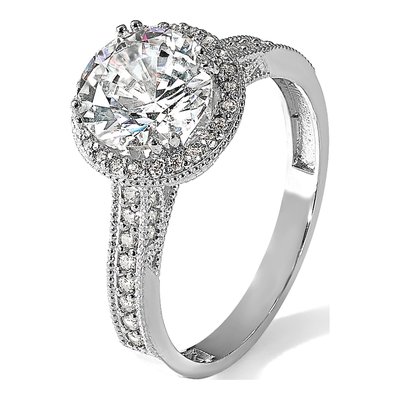 10K White Gold CZ Engagement Ring | Tiara Collection – view 8