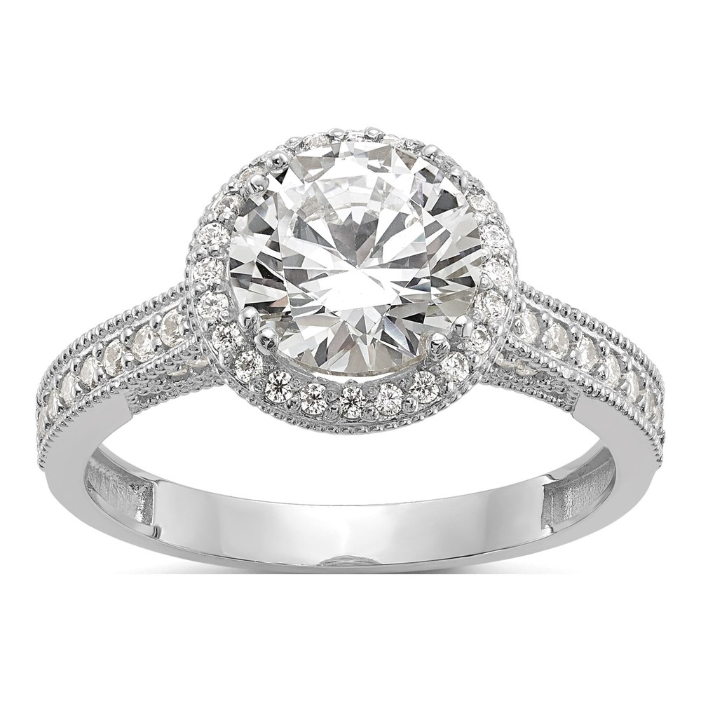 10K White Gold CZ Engagement Ring