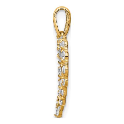10K Yellow Gold CZ Heart Pendant – view 3
