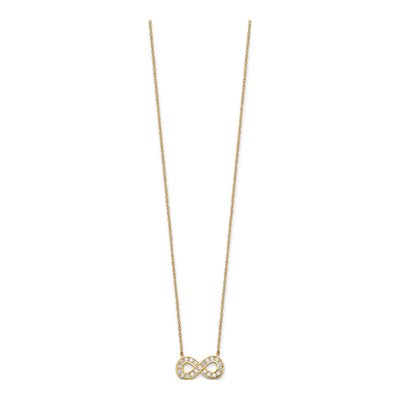 10K Yellow Gold CZ Infinity Pendant Necklace – view 3