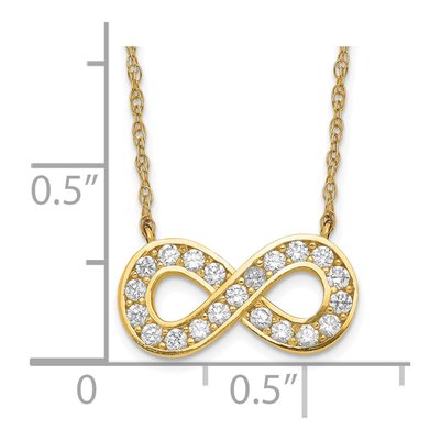 10K Yellow Gold CZ Infinity Pendant Necklace – view 4