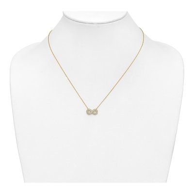 10K Yellow Gold CZ Infinity Pendant Necklace – view 5