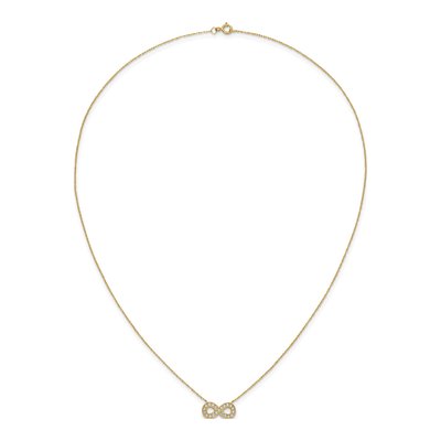 10K Yellow Gold CZ Infinity Pendant Necklace – view 6