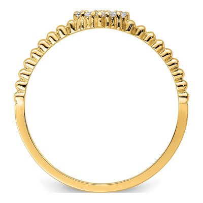 10K Yellow Gold CZ Heart Ring – view 3