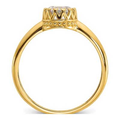 10K Yellow Gold CZ Tiara Collection Engagement Ring – view 3