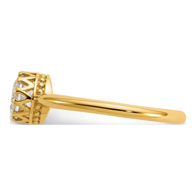 10K Yellow Gold CZ Tiara Collection Engagement Ring – view 4