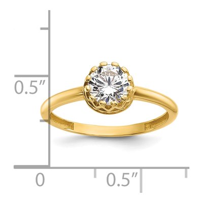 10K Yellow Gold CZ Tiara Collection Engagement Ring – view 5