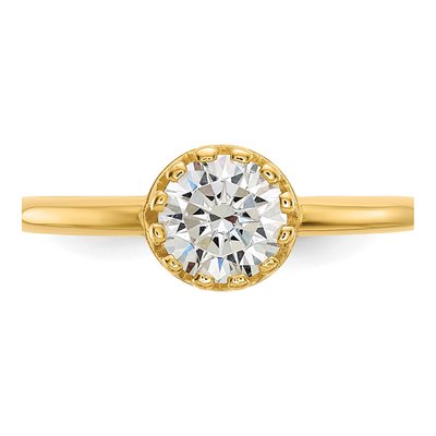 10K Yellow Gold CZ Tiara Collection Engagement Ring – view 7