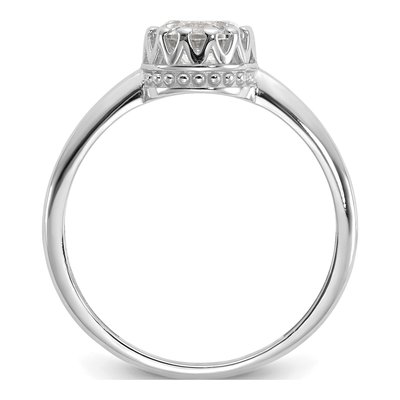 10K White Gold CZ Solitaire Engagement Ring – view 3
