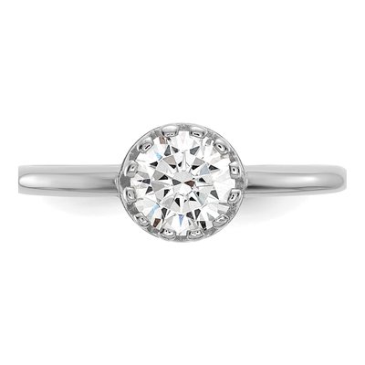 10K White Gold CZ Solitaire Engagement Ring – view 6