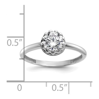10K White Gold CZ Solitaire Engagement Ring – view 7
