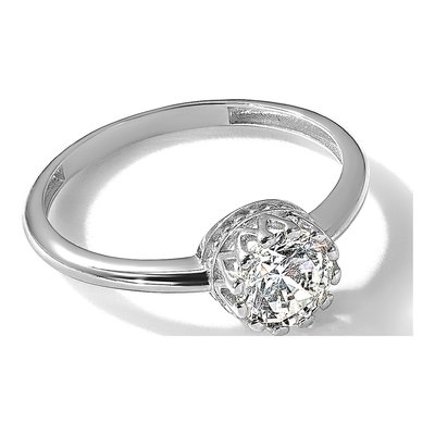 10K White Gold CZ Solitaire Engagement Ring – view 8