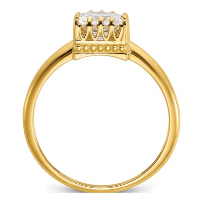 10K Yellow Gold CZ Square Engagement Ring – view 3