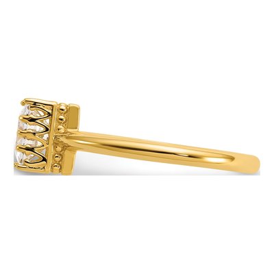 10K Yellow Gold CZ Square Engagement Ring – view 4