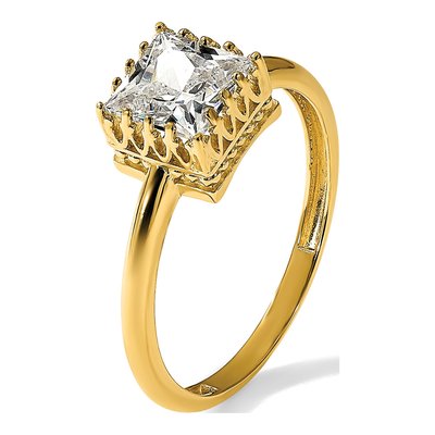 10K Yellow Gold CZ Square Engagement Ring – view 8