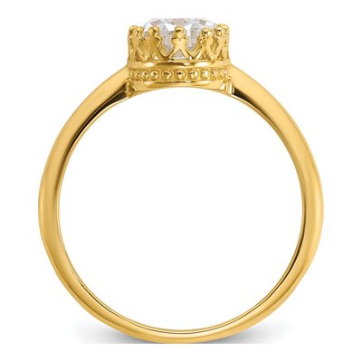 10K Yellow Gold CZ Tiara Collection Oval Engagement Ring – view 3
