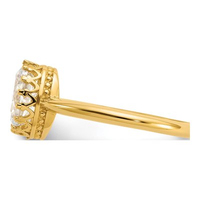 10K Yellow Gold CZ Tiara Collection Oval Engagement Ring – view 4