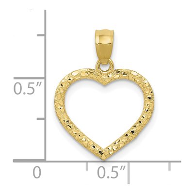 10K Yellow Gold Cut-Out Heart Pendant – view 4