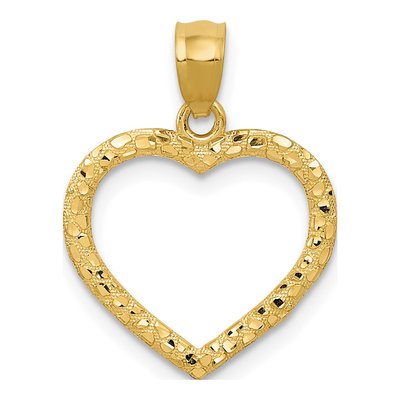 10K Yellow Gold Cut-Out Heart Pendant