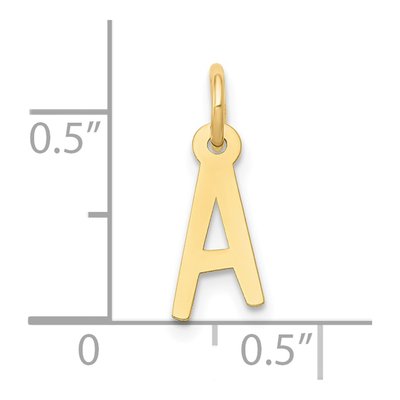 10K Yellow Gold Small Initial A Pendant – view 4