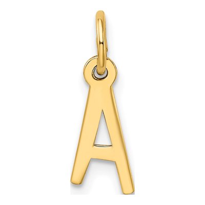 10K Yellow Gold Small Initial A Pendant – view 5