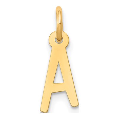 10K Yellow Gold Small Initial A Pendant