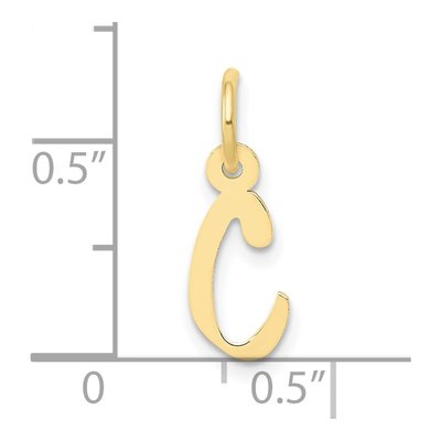 10K Yellow Gold Small Block Initial C Charm – view 4